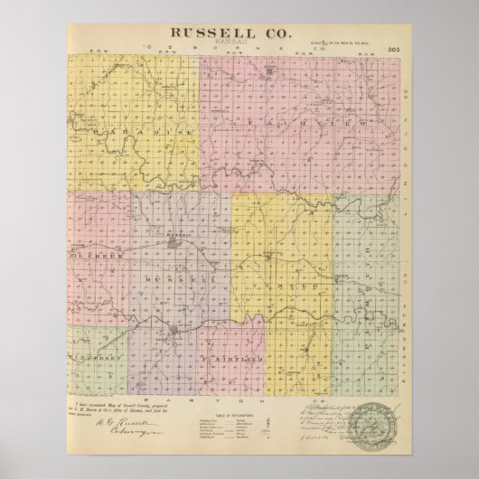 Russell Landkreis, Kansas Poster (Vorne)