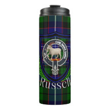 Russell schottischer Clan Tartan und Wappen