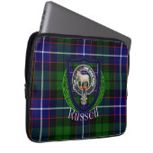 Russell Scottish Clan Tartan and Crest  Laptopschutzhülle (Vorne Rechts)