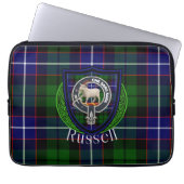 Russell Scottish Clan Tartan and Crest  Laptopschutzhülle (Vorderseite)