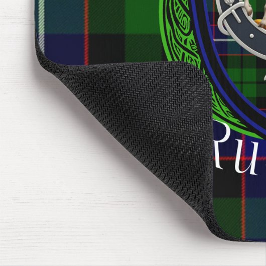 Russell Scottish Clan Tartan and Crest Mousepad (Ecke)