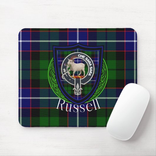 Russell Scottish Clan Tartan and Crest  Mousepad (Mit Mouse)