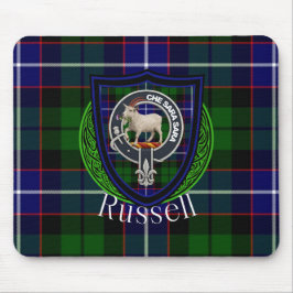 Russell Scottish Clan Tartan and Crest  Mousepad