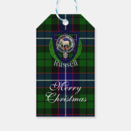Russell Scottish Clan Tartan & Crest Geschenkanhänger