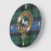 Russell Tartan & Abzeichen Große Wanduhr (Winkel)