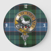 Russell Tartan & Abzeichen Große Wanduhr (Vorderseite)