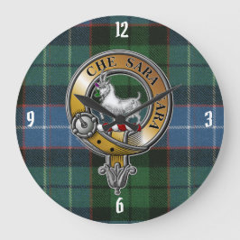 Russell Tartan & Abzeichen Große Wanduhr