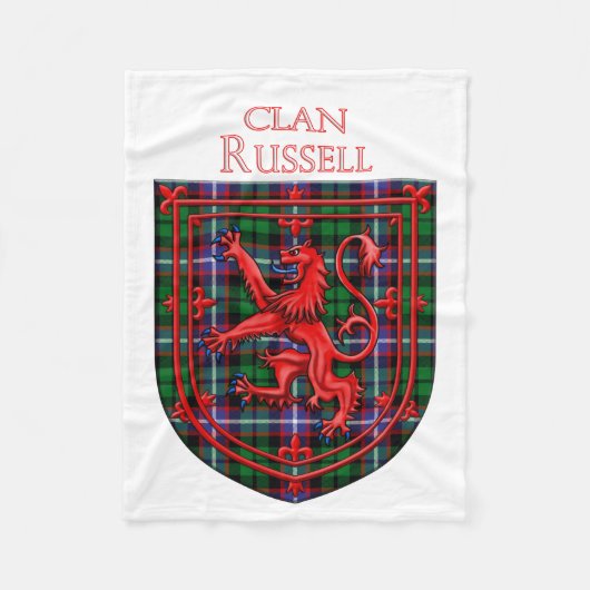 Russell Tartan Scottish Plaid Lion Rampant Fleecedecke (Vorderseite)