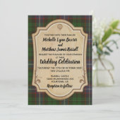 Russell Tartan Wedding Einladung (Stehend Vorderseite)