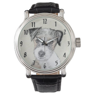 Russell Terrier Grobe Malerei - Originale Hundekun Armbanduhr