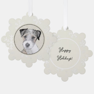 Russell Terrier Grobe Malerei - Originale Hundekun Ornament Karte