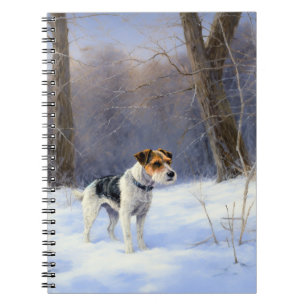 Russell Terrier Lass es schneien Weihnachten Notizblock
