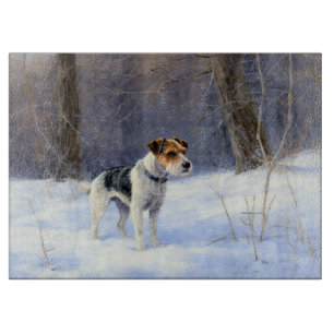 Russell Terrier Lass es schneien Weihnachten Schneidebrett
