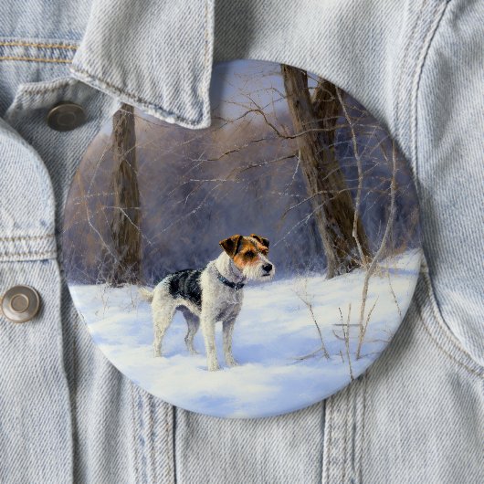 Russell Terrier Let It Snow Christmas Button (Beispiel)