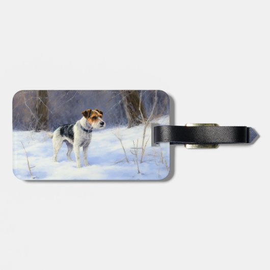 Russell Terrier Let It Snow Christmas Gepäckanhänger (Rückseite horizontal)