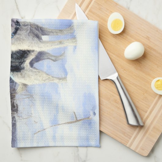 Russell Terrier Let It Snow Christmas Geschirrtuch (Viertel Falte)