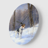 Russell Terrier Let It Snow Christmas Große Wanduhr (Winkel)