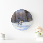Russell Terrier Let It Snow Christmas Große Wanduhr (Zuhause)