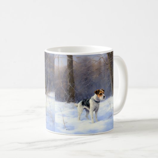 Russell Terrier Let It Snow Christmas Kaffeetasse (VorderseiteRechts)