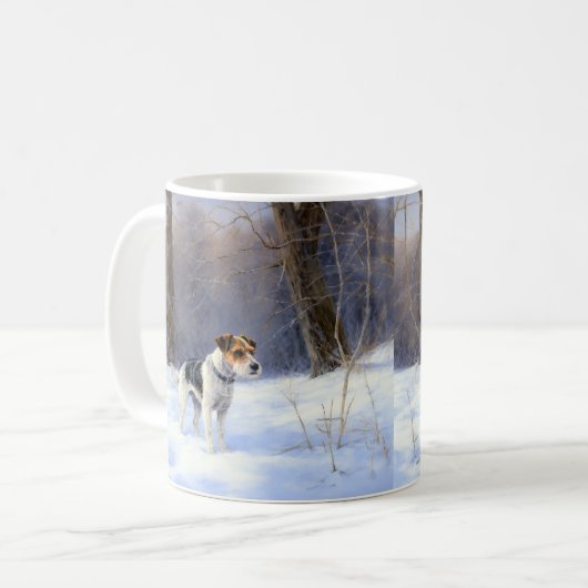 Russell Terrier Let It Snow Christmas Kaffeetasse (Vorderseite Links)