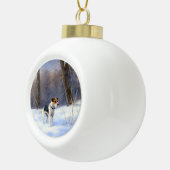 Russell Terrier Let It Snow Christmas Keramik Kugel-Ornament (Rechts)