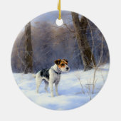 Russell Terrier Let It Snow Christmas Keramik Ornament (Hinten)