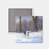 Russell Terrier Let It Snow Christmas Magnet (Vorderseite/Rückseite)
