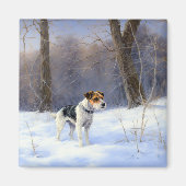 Russell Terrier Let It Snow Christmas Magnet (Vorne)