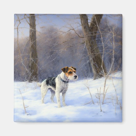Russell Terrier Let It Snow Christmas Magnet (Vorne)