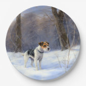 Russell Terrier Let It Snow Christmas Pappteller (Vorderseite)
