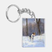 Russell Terrier Let It Snow Christmas Schlüsselanhänger (Vorderseite links)