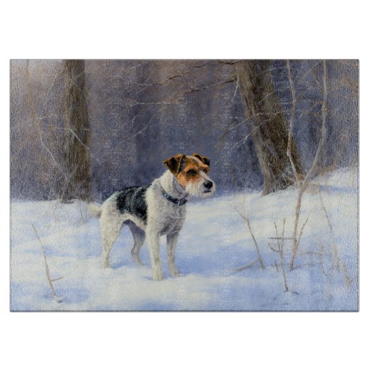 Russell Terrier Let It Snow Christmas Schneidebrett (Vorderseite)