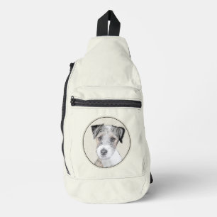 Russell Terrier Painting Rough Original Dog Art Crossbody Bag
