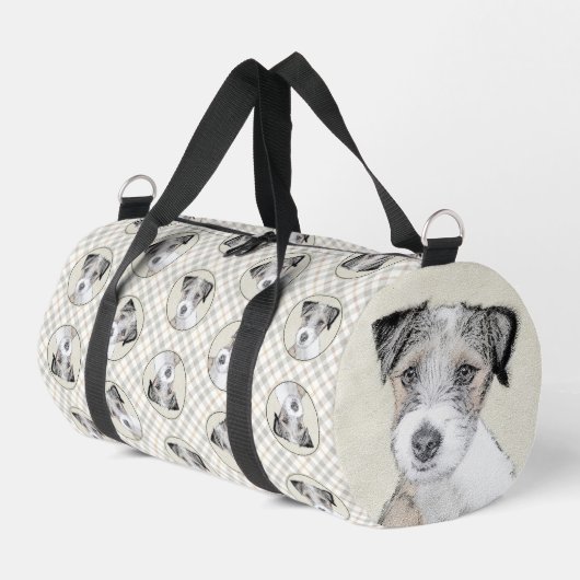 Russell Terrier Painting Rough Original Dog Art Duffle Bag (Linke Seite)