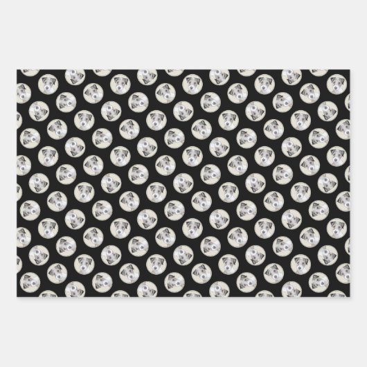 Russell Terrier Painting Rough Original Dog Art Geschenkpapier Set (Vorderseite 3)