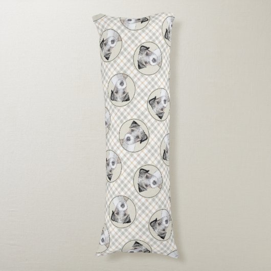 Russell Terrier Painting Rough Original Dog Art Seitenschläferkissen (Vorderseite Vertikal)