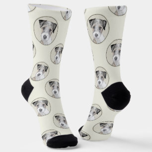 Russell Terrier Painting Rough Original Dog Art Socken