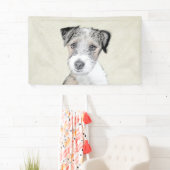 Russell Terrier Rough Painting - Original Dog Art Banner (Insitu)