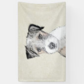 Russell Terrier Rough Painting - Original Dog Art Banner (Vertikal)