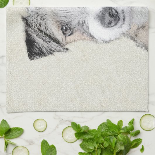 Russell Terrier Rough Painting - Original Dog Art Geschirrtuch (Gefaltet)