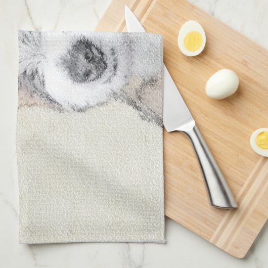 Russell Terrier Rough Painting - Original Dog Art Geschirrtuch (Viertel Falte)