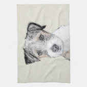 Russell Terrier Rough Painting - Original Dog Art Geschirrtuch (Vertikal)