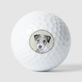 Russell Terrier Rough Painting - Original Dog Art Golfball (Vorderseite)