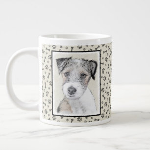 Russell Terrier Rough Painting - Original Dog Art Jumbo-Tasse