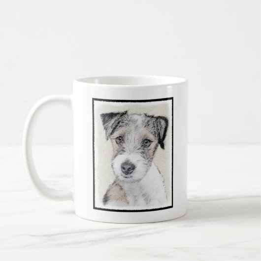 Russell Terrier Rough Painting - Original Dog Art Kaffeetasse (Links)