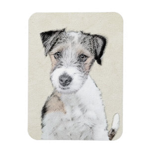 Russell Terrier Rough Painting - Original Dog Art Magnet