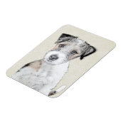 Russell Terrier Rough Painting - Original Dog Art Magnet (Linke Seite)