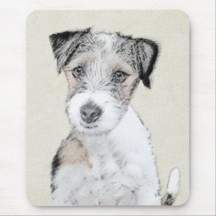 Russell Terrier Rough Painting - Original Dog Art Mousepad