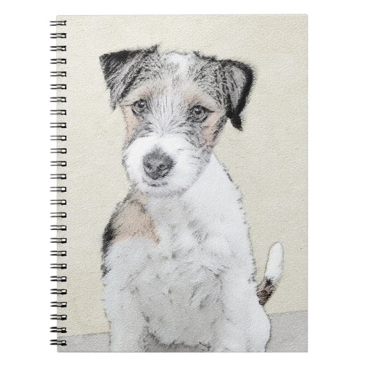 Russell Terrier Rough Painting - Original Dog Art Notizblock (Vorderseite)