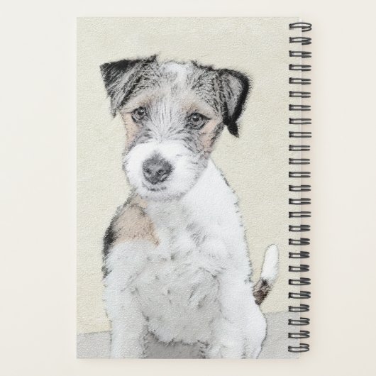 Russell Terrier Rough Painting - Original Dog Art Planer (Rückseite)